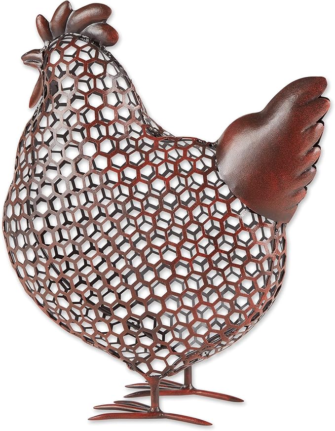Accent Plus Chicken Wire Chicken Sculpture