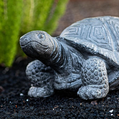 XBrand 16.1" L Grey Polystone Walking Turtle Statue, Indoor Outdoor Décor, Living Room Décor, Turtles Sculptures, Yard Statues