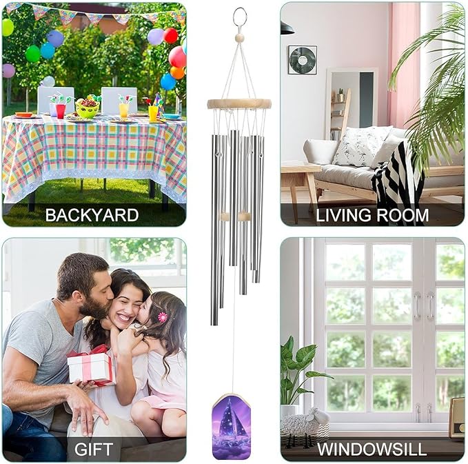 Wind Chimes for Outside Metal Wind Chimes Cosmic Sailing Ship Garden Backyard and Patio Decoration