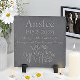 Personalized Memorial Stone Memorial Garden Stone - Sympathy Gifts for Loss of Dad, Mom or Loved One - Bereavement, Remembrance and Condolence Gift - Thoughts of You Forever Bloom Square