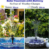 AISITIN 3.5W Solar Fountain Built-in 1800mAh Battery, Solar Bird Bath Fountains with 8 Nozzles, Solar Water Pump for Garden Birdbath Pool Fish Tank Pond and Outdoor (Purple)