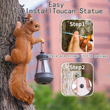 14in Big Squirrel Solar Squirrel Sculpture Decoration Resin Outdoor Garden Decoration, Suitable for Outdoor Garden Decoration, Suitable for Ladies, Mothers, Grandma Gifts