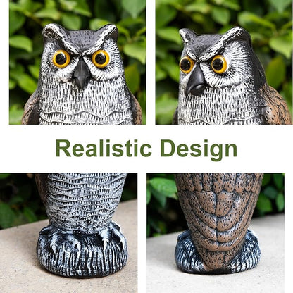 OFFO 2 Pack Plastic Owl Scarecrow for Halloween Decorations Outdoor Garden, Yard, Pool Decoration, 8.3 in Height