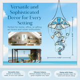 Jellyfish Stained Glass Window Hanging, Ocean Sea Life Sun Catchers Indoor Panel, Nautical Suncatcher Decor for Home, Wall, Garden, Coastal Ornament Gift for Women, Beach Lovers
