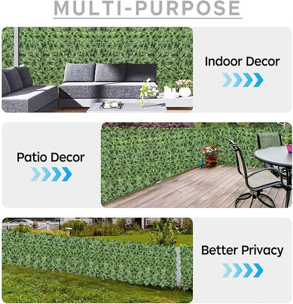 Artificial Ivy Privacy Fence Screen,39.4" X 158" UV-Anti Fake Leaves Plant Vine,Privacy Hedges Wall for Indoor Outdoor Garden Backyard Decor,Color Watermelon Leaves