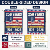250th Anniversary America USA Garden Flag for Outside, Crossed Flags Semiquincentennial 250 Years 1776-2026 Patriotic Double-Sided Waterproof Yard Flag 12x18 Inch for 4th of July Memorial Day Decor