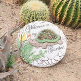 Outdoor Garden Decor Stepping Stones - Resin Tortoise Decorative Stones Pavers for Garden Decor for Outside Walkway Yard 9.5 * 9.5 * 0.5 Inch