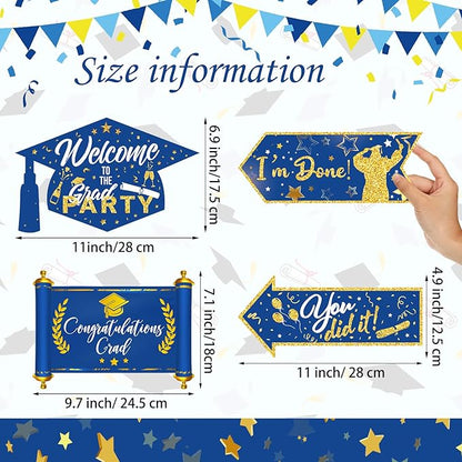 Camping Party Sign Camping Party Themed Directional Signs Camper Welcome Yard Outdoor Wall Sign Supplies Photo Props Backdrop Decoration Decor(Vivid)