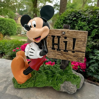 Disney Mickey Mouse Hi Sign Everyday Outdoor Garden Statue, 8 inches Tall, Officially Licensed Disney Product