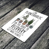 I'm A Plantaholic On The Road To Recovery Just Kidding I'm On My Way To Get More Plants 12 X 8 Inch Metal Sign Waterproof Sunflower Garden Indoor Outdoor Patio Yard Wall Décor MS026