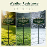Metal Garden Signs for Outside, "The Kiss of The Sun" Double-Sided Vintage Green Metal Poem Plaque with Stake, Personalized Outdoor Garden Sign for Patio Yard Lawn Backyard Porch Decor