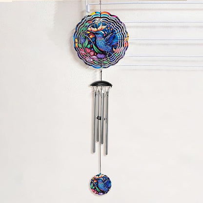 Sublimation Wind Chimes Spinner Blanks 20 Inch, with 4 Thickened Aluminum Tubes for Mom Grandma Women DIY Gift Indoor Outdoor Decoration Kinetic Sculpture Easy to Use & Install