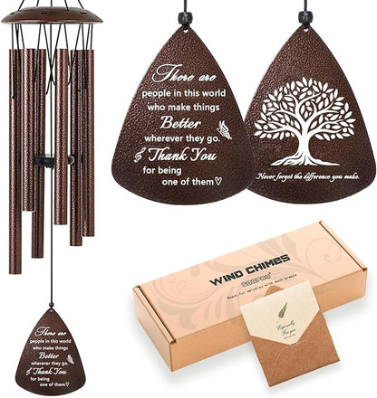 Soopau Thank You Gifts for Women Men, 32" Wind Chimes Thank You Gifts, Appreciation Gifts for Employee Coworkers Colleague Teachers Nurses, Thanksgiving Day Gifts for Family Friends