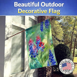 Caroline's Treasures Texas Bluebonnets in Watercolor House Flag Large Porch Sleeve Pole Decorative Outside Yard Banner Artwork Wall Hanging, Polyester, House Size, Multicolor