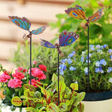 3 Pcs Butterfly Garden Stakes, 29" H Decorative Garden Stakes, Metal Yard Art for Outdoor Spring Lawn Patio Pathway Decor