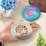 Ramadan Wind Spinners Outdoors Stainless Steel Wind Sculpture Spinner for Garden Outside Hanging Decor Gradient Twisted Winds Chimes for Eid Mubarak Theme Yarn Home Garden Decor 2Pcs
