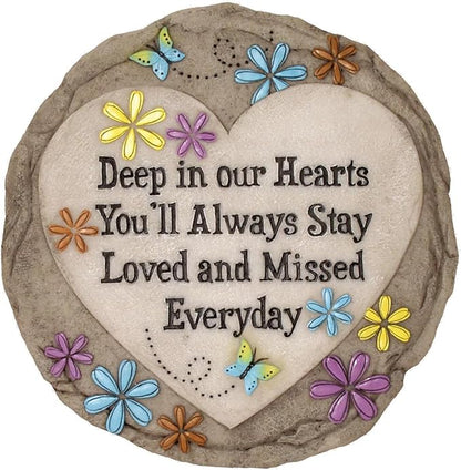 Spoontiques - Garden Décor - If Love Could Have Saved You Stepping Stone - Decorative Stone for Garden