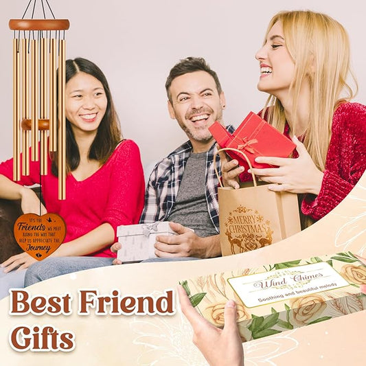 Best Friends Wind Chime, Friendship Birthday Gifts for Women, Besties Female BFF, Graduation, Long Distance, Going Away Gift for Best Friends Women - Bestfriend Forever Garden Decoration