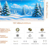IVN Christmas Garage Door Cover Decoration 13x6ft Snow Covered Pine Trees Blue Mountain Forest Scene Merry Christmas Winter Garage Door Banner Home Door Front Yard Decor for Xmas Eve Holiday Outdoor
