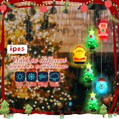 GlikCeil Christmas Solar Wind Chimes 27.5inch Christmas Decorations Outside Waterproof Hanging LED for Yard, Porch, Patio, Party, Color Changing Lights