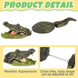 Sotiff 31.5 Inches Floating Alligator Decoy Floating Crocodile Decoy for Pool Fake Alligator Pool Float Statue Garden Animal Figurines Water Pond Decorations for Pond Outdoor Yard, Green