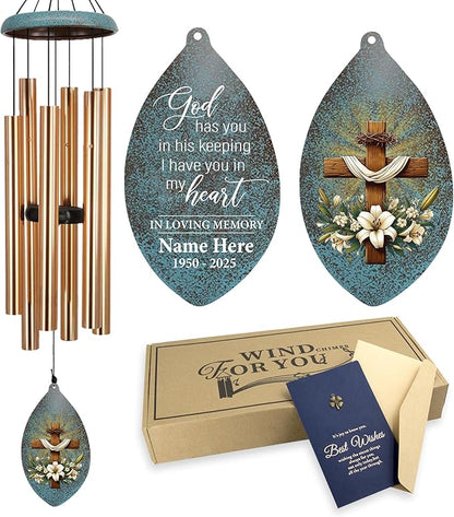 ASTARIN Wind Chimes for Loss of Loved One, Sympathy Gifts Wind Chime for Loss, Personalized Sympathy Windchimes in Memory of Mom/Dad, Memorial Gifts for Bereavement Condolences(Produced in USA)
