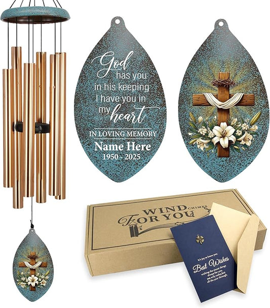 ASTARIN Wind Chimes for Loss of Loved One, Sympathy Gifts Wind Chime for Loss, Personalized Sympathy Windchimes in Memory of Mom/Dad, Memorial Gifts for Bereavement Condolences(Produced in USA)