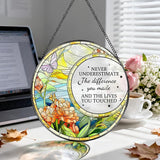 Thank You Gifts, Stained Glass Suncatcher Ornament, Window Hanging, Going Away/Goodbye, Appreciation, Retirement Gifts for Women, Men, Coworker, Boss, Friend | Retirement Party Decorations - Style B