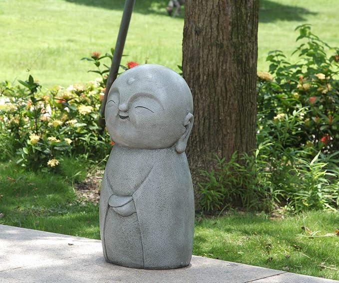 24" Smiling Lucky Japanese Jizo Outdoor Garden Statue
