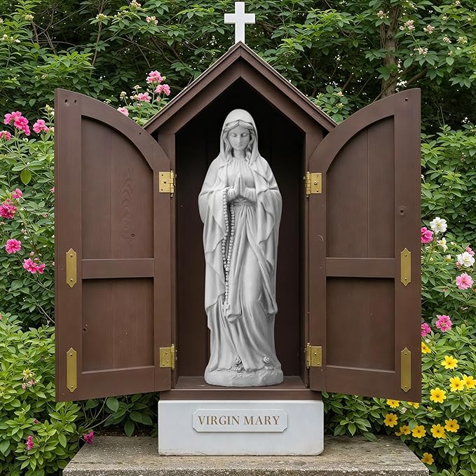 Virgin Mary Praying Statue, 29.9" H Garden Statue of Mary, Blessed Mother Outdoor Religious Sculpture for Patio Yard Home Decor