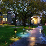 6-Pack Solar Mosaic Border Lawn Garden Lights, LED Mosaic Stake Lights Pathway Landscape Lighting for Patio Walkway Driveway Outdoor Christmas Garden Home Decoration (Multicolor)