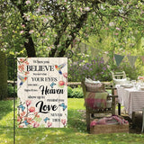 AVOIN colorlife Hummingbird Memorial Garden Flag 12x18 Inch Double Sided Outside, Love Never Dies Memorial Day Gravesite Saying Spring Yard Outdoor Decoration
