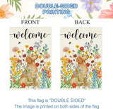Baccessor Spring Summer Dog House Flag 28x40 Inch Double Sided Burlap, Floral Flowers Large Garden Flag Holiday Yard Porch Patio Farmhouse Outdoor Outside Decoration