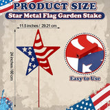Therwen Patriotic Metal Garden Stakes Star Flag Yard Sign 24'' H Memorial Day Outdoor Decoration 4th of July Lawn Sign 250th Holiday Patriotic Decor for Independence Day Pathway American Outside Decor