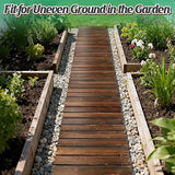 2pcs 8.2ft Wooden Garden Pathway - Weather Resistant Carbonized Pine Roll Out Decorative Walkway, Boardwalk Pathway Pavers for Outside Stepping Stones Outdoor Flooring Patio Pool Backyard (Brown)