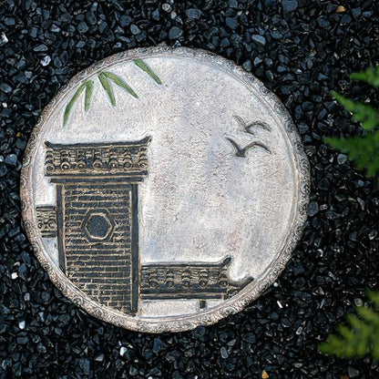 Garden Stepping Stones, Classical Chinese Flower Carving, Decorative Walkway Stepping Stones for Outdoor Garden Flowerbed & Lawn Yard Pathway (Color : B(3Pcs))