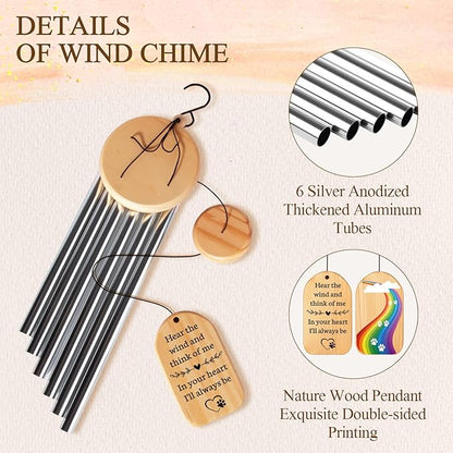 Loss of Dog Sympathy Gift, Rainbow Bridge Dogs Memorial Wind Chimes, 25.5 inch, Dog Memorial Gifts for Loss of Dogs, Pet Remembrance Passing Away Bereavement Gift, in Memory of Cat Present