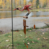 Cohasset Gifts Bamboo Wind Chime for Outside - Scarlet Bobbing Head Bird – Wooden Wind Chime - Large Wind Chimes for Outside Deep Tone, Cardinal Garden Decor, Ideal as Sympathy Gift