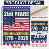 250th Anniversary America USA Garden Flag for Outside, Crossed Flags Semiquincentennial 250 Years 1776-2026 Patriotic Double-Sided Waterproof Yard Flag 12x18 Inch for 4th of July Memorial Day Decor