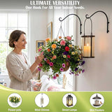 AJART Plant Hanger Bracket Outdoor: 16-Inch Metal Bird Feeder Wall Hooks - 2 Pieces Heavy Duty Plant Hanger Hook for Hanging Flower Baskets