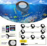 T-SUN Pond Lights LED Underwater – IP68 Waterproof Smart App & Remote Submersible Fountain Lights with 16 Million Colors Dimmable Timer for Outdoor Koi Pond Garden Waterfall Aquarium(Set of 8)