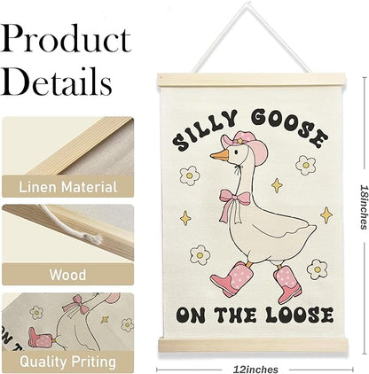 Nursery Wall Hanging Banner, Cute Animal Wall Decor for Baby and Kids Room, 12x17 Inch Fabric Hanging Art. (146)