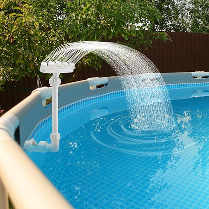 Reallnaive 2026 Solar Pool Fountain for Above and Inground LED 360° Adjustable Fountain for Swimming Pool Sprayer Waterfall Sprinkler with 7 Color LED Light Fun Waterfall Sprayer for Above Inground