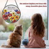 Mom Stained Glass Window Hanging, Flower Suncatcher Diamond Glass Panel Hangings, Sun Catchers Windows Wall Art, Christmas Thanksgiving Day, Birthday Gifts for Mom, for Home Office 7.87 inches