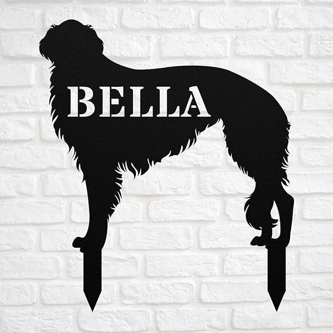 Personalized Borzoi Yard Statue Stake,Custom Borzoi Outdoor Garden Art Decor,Memorial Remembrance Sculpture for Yard Garden Porch Lawn Grassland Park Farm Flowerpot Decor.