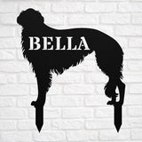 Personalized Borzoi Yard Statue Stake,Custom Borzoi Outdoor Garden Art Decor,Memorial Remembrance Sculpture for Yard Garden Porch Lawn Grassland Park Farm Flowerpot Decor.