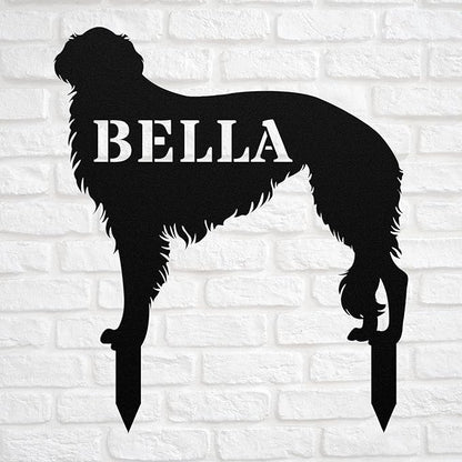Personalized Borzoi Yard Statue Stake,Custom Borzoi Outdoor Garden Art Decor,Memorial Remembrance Sculpture for Yard Garden Porch Lawn Grassland Park Farm Flowerpot Decor.