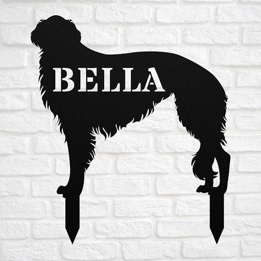 Personalized Borzoi Yard Statue Stake,Custom Borzoi Outdoor Garden Art Decor,Memorial Remembrance Sculpture for Yard Garden Porch Lawn Grassland Park Farm Flowerpot Decor.