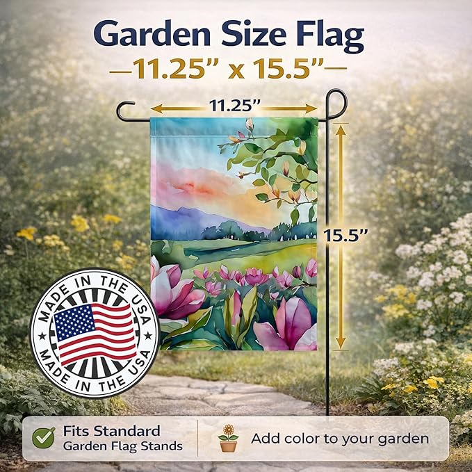 Caroline's Treasures Louisiana Magnolias in Watercolor Garden Flag Mailbox Flag Decorative Yard Flag Banner Outside Patio Artwork Yard Flower Beds, Garden Size, Multicolor