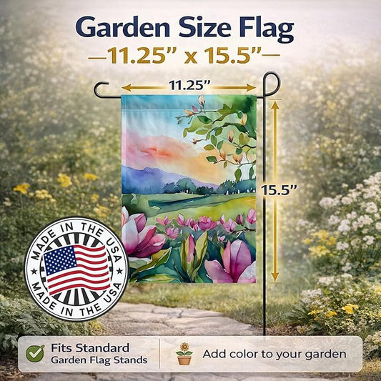 Caroline's Treasures Louisiana Magnolias in Watercolor Garden Flag Mailbox Flag Decorative Yard Flag Banner Outside Patio Artwork Yard Flower Beds, Garden Size, Multicolor